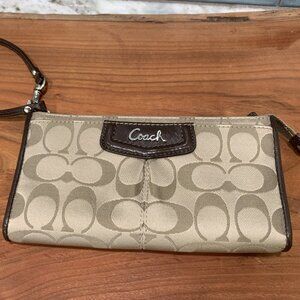 Coach Sateen Canvas Wristlet Wallet